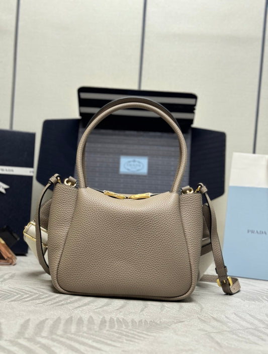 Prada Small Bag 23cm Clay Gray Grain Leather GHW