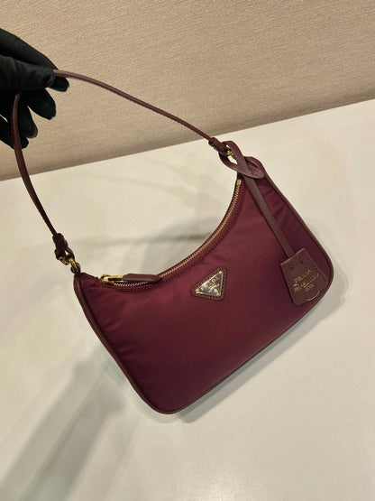 PRA Shoulder Bag 22 burgundy nylon fabric 280825