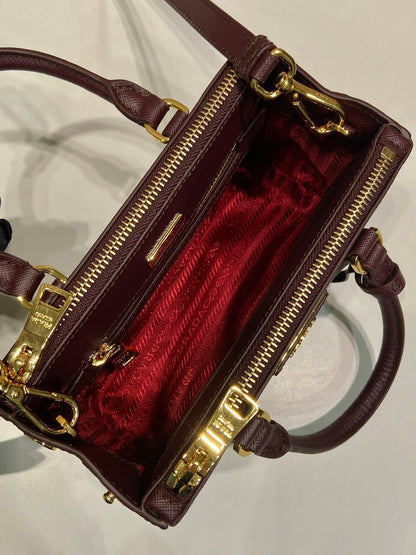PRA Galleria handbag 21 burgundy leather 280837