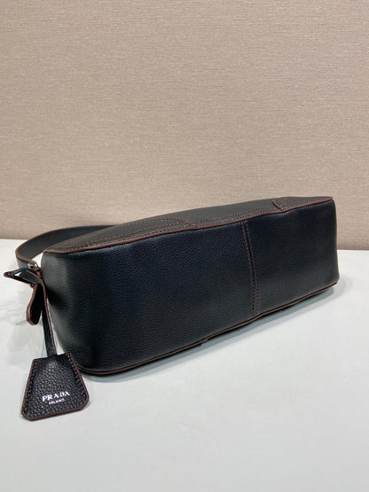 Prada Aimèe Large Shoulder 36cm Bag Black Cowhide