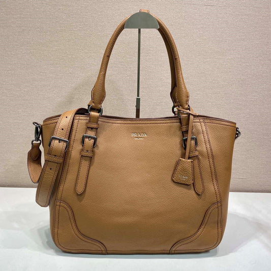 Prada Large Tote Bag 38cm Brown Leather
