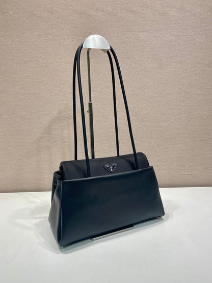 Prada Passage Medium Bag 28cm Black Leather Re-Nylon