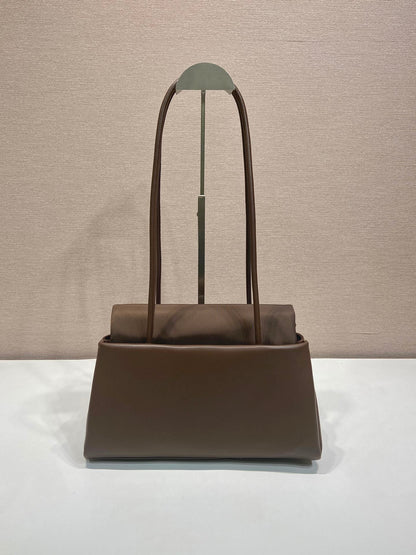 Prada Passage Medium Bag 28cm Brown Leather Re-Nylon