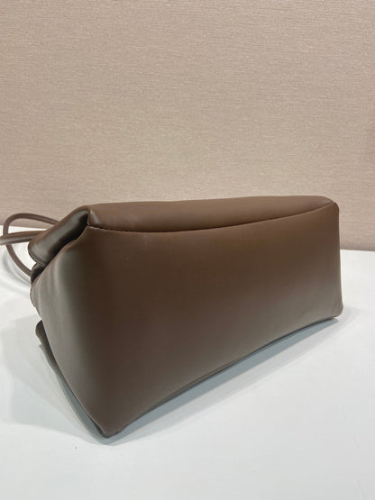 Prada Passage Medium Bag 28cm Brown Leather Re-Nylon