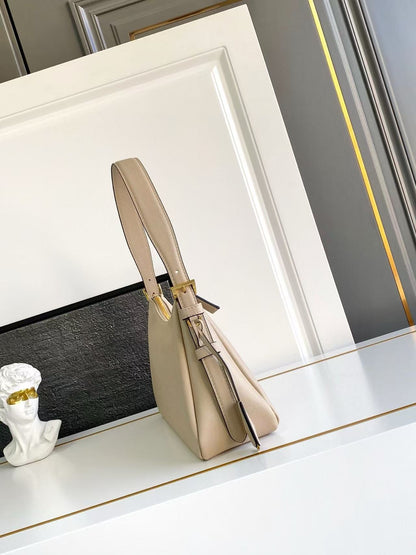 Prada Aimee Underarm Bag 31cm beige Calfskin