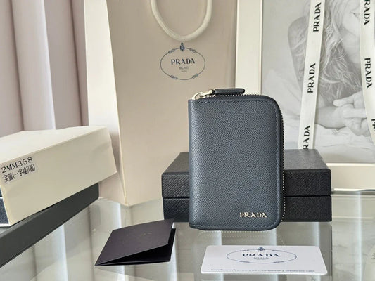Prada 2026 Cardholder Zipper Bag 10cm Calfskin