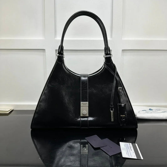 Prada 2026 Soft Lux Medium Tote Bag 39cm Patent Calfskin
