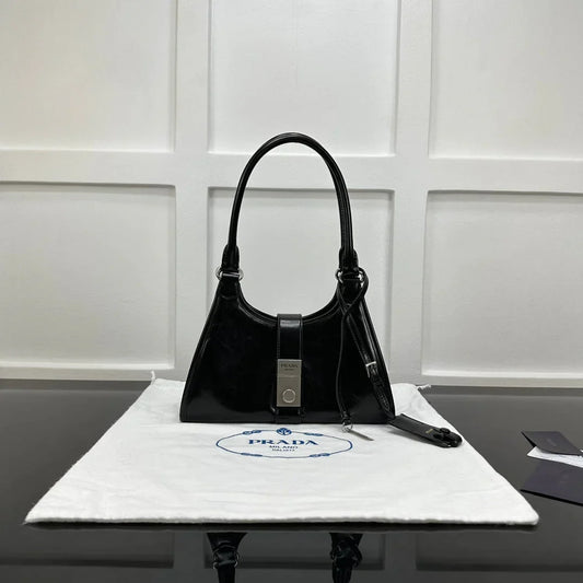 Prada 2026 Soft Lux Medium Tote Bag 26cm Patent Calfskin
