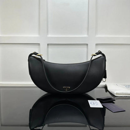 Prada 2026 Large Demi-Lune Shoulder Bag 42cm Calfskin