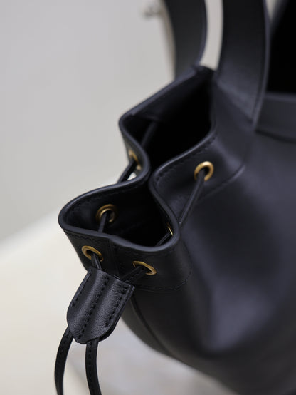 Prada Y Large Leather HOBO Bag Black Leather