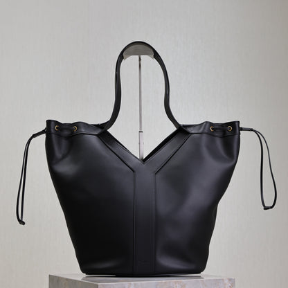 Prada Y Large Leather HOBO Bag Black Leather