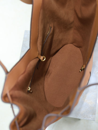 Prada Y Large Leather HOBO Bag Caramel Leather