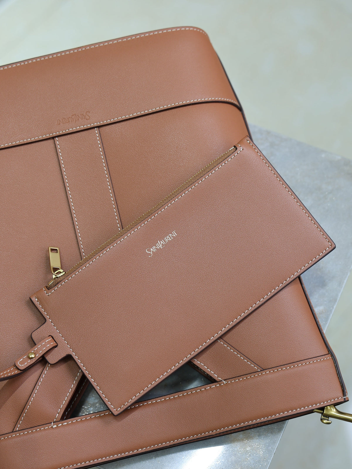 Prada Y Small Bucket 23cm Caramel Leather