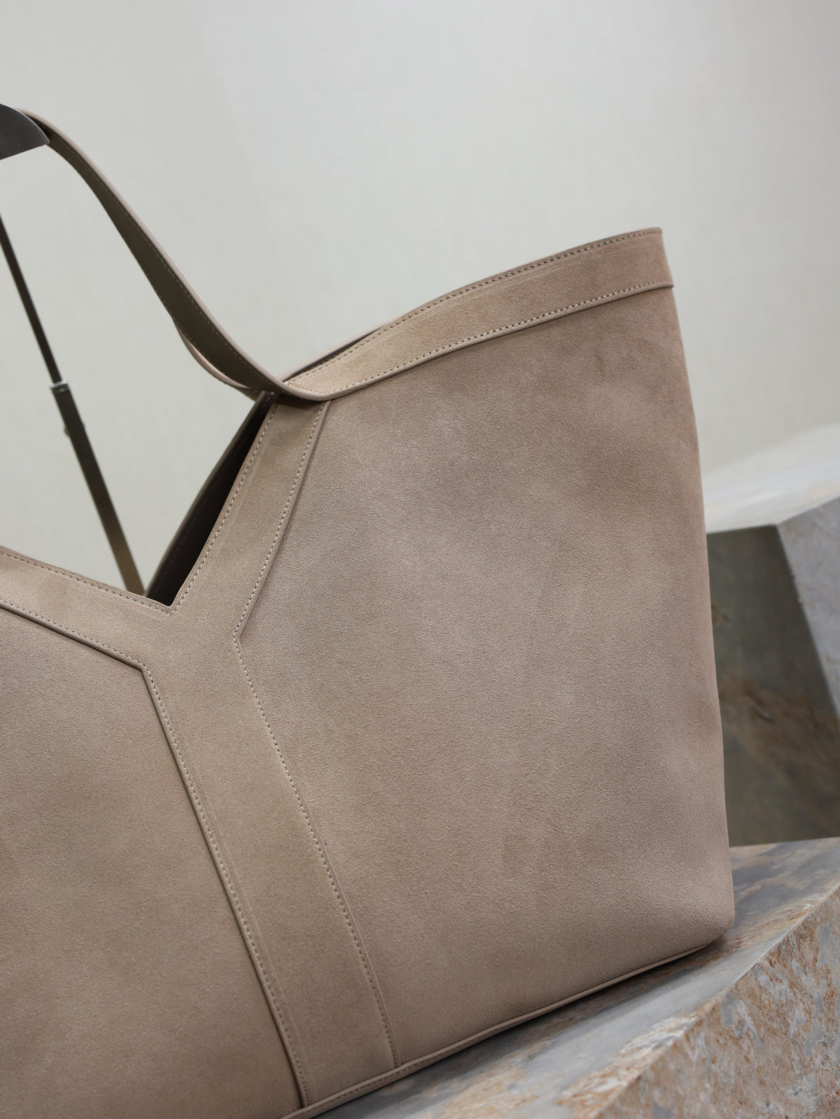 Prada Y Tote Bag Gray Suede