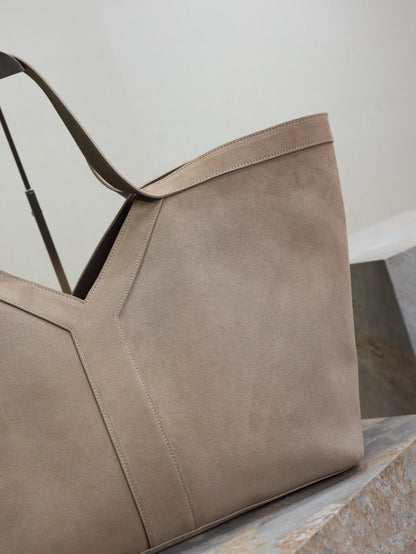 Prada Y Tote Bag Gray Suede