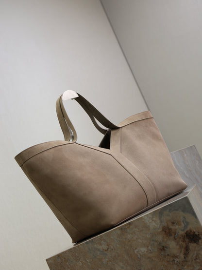 Prada Y Tote Bag Gray Suede