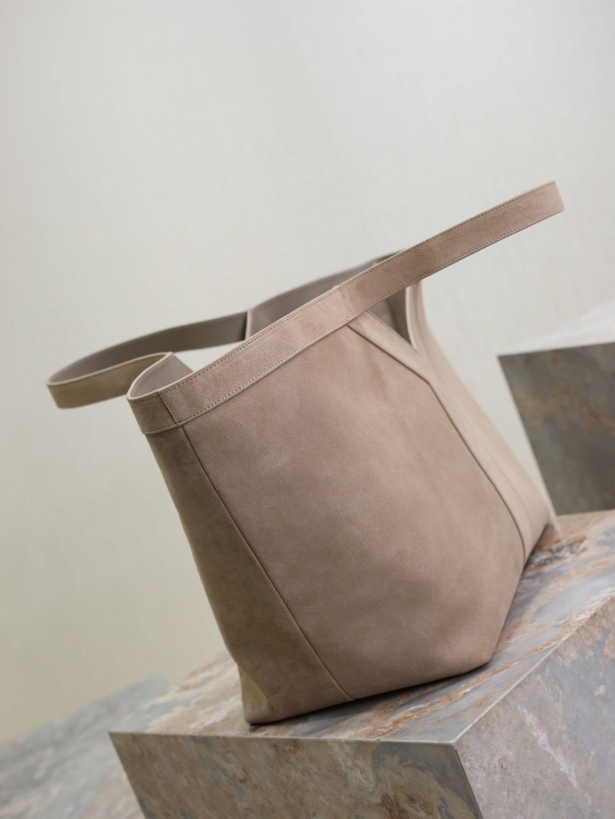 Prada Y Tote Bag Gray Suede