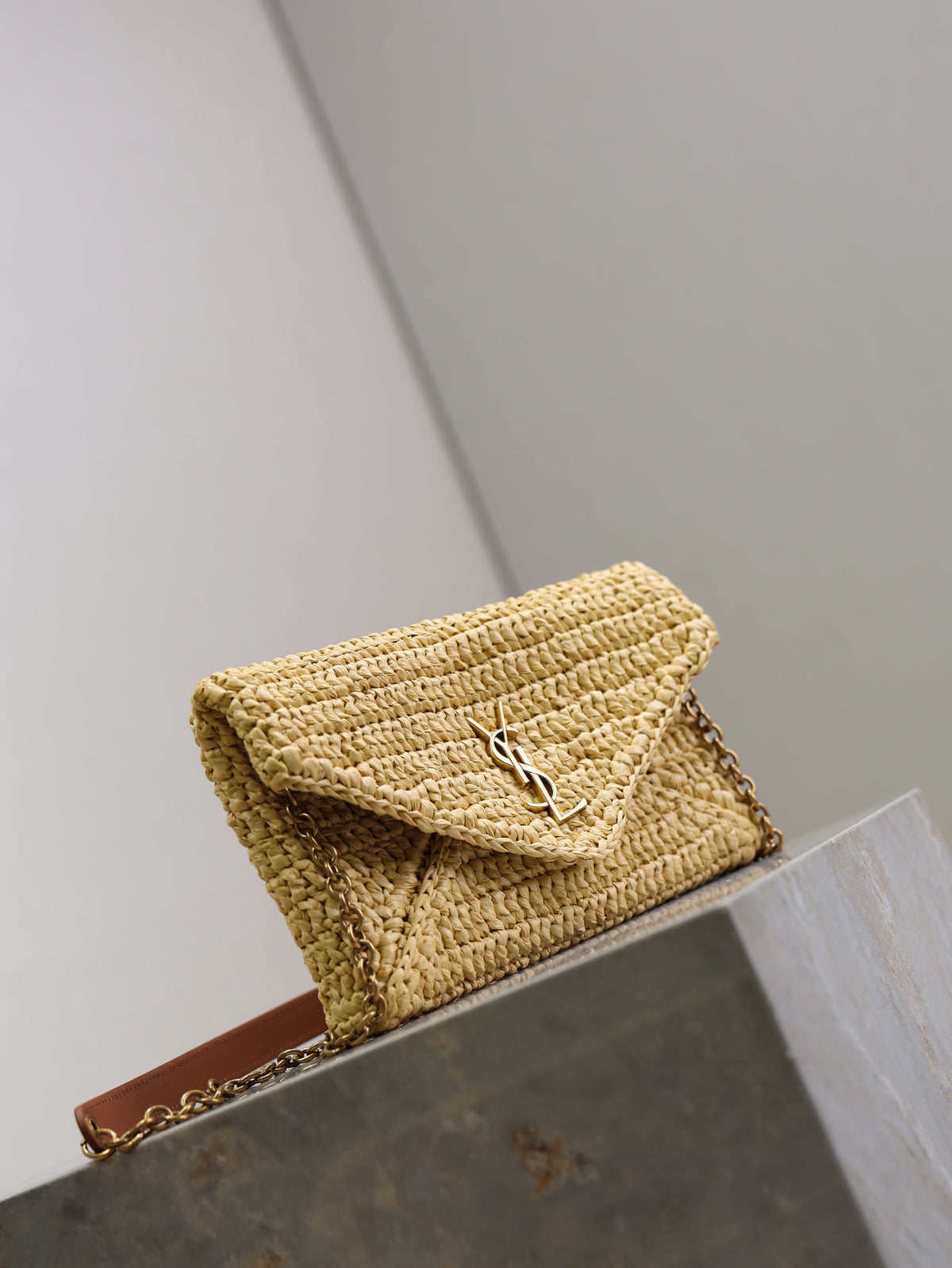 Prada Calypso Bag 19cm Beige Raffia Leather