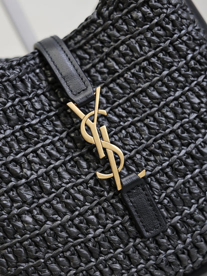 Prada LE 5A7 Mini 15cm Black Raffia Leather GHW