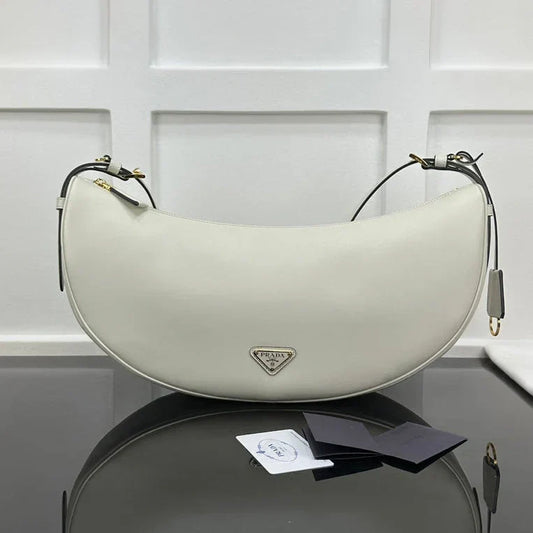 Prada 2026 Large Demi-Lune Shoulder Bag 42cm Calfskin