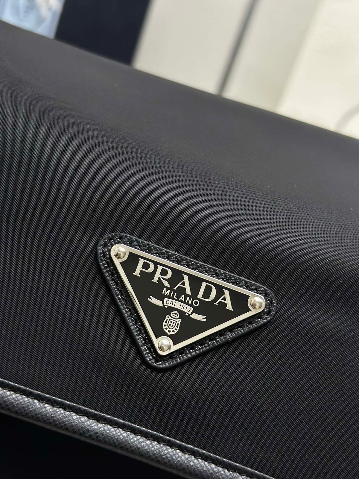 Prada 25AW Men's Saddle Bag 22 Black  Re Nylon Fabric