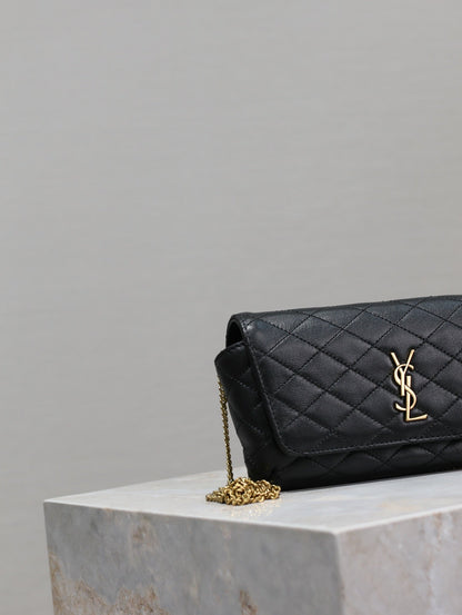 Prada Gaby Phone Bag 19cm Black Quilted Leather GHW