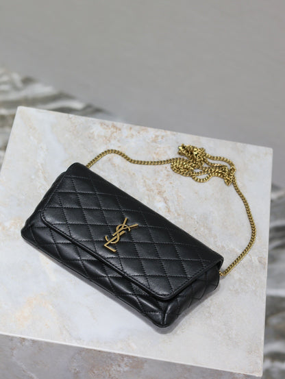 Prada Gaby Phone Bag 19cm Black Quilted Leather GHW