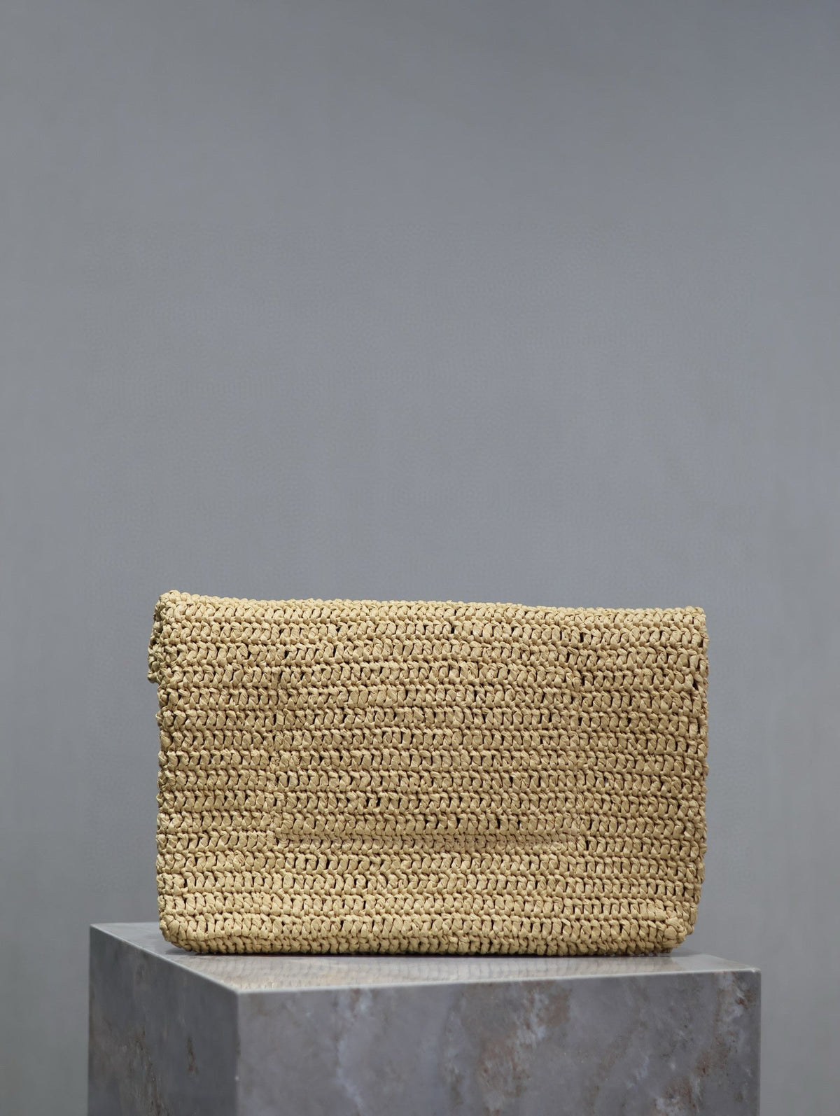 Prada Envelope Clutch 29cm Beige Raffia Leather