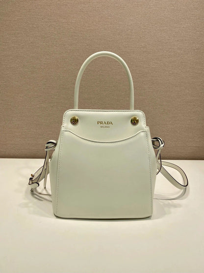 Prada 2026 Carry Bag 21cm Black White Brown Calfskin 351841